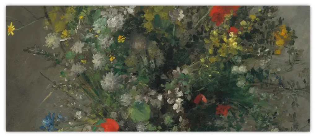 Obraz - Auguste Renoir,  Flowers in a Vase, reprodukcia (120x50 cm)
