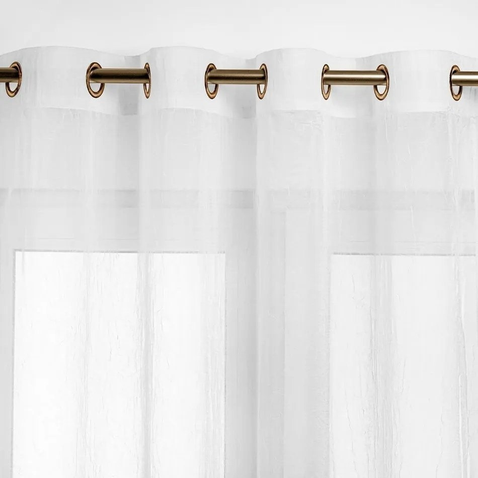 Homede Záclona Kresz Eyelets gold, biela, 140 x 140 cm