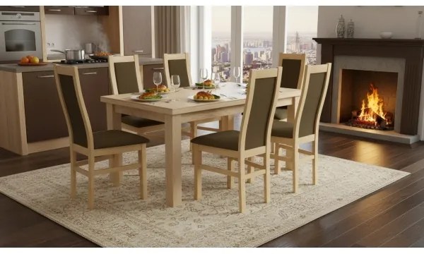 Jedálenská stolička ZOE dub/tmavohnedá