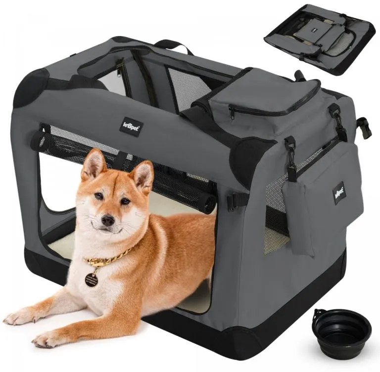 Leopet Prepravný box pre psov L, 70 x 52 x 52 cm, antracit