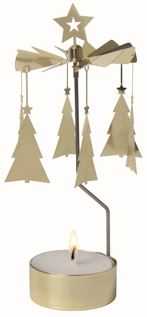 Pluto Design Rotujúci svietnik Gold Trees