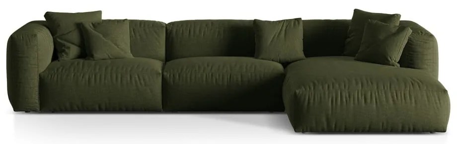 Zelená modulárna rohová pohovka (pravý roh) Martina – Micadoni Home