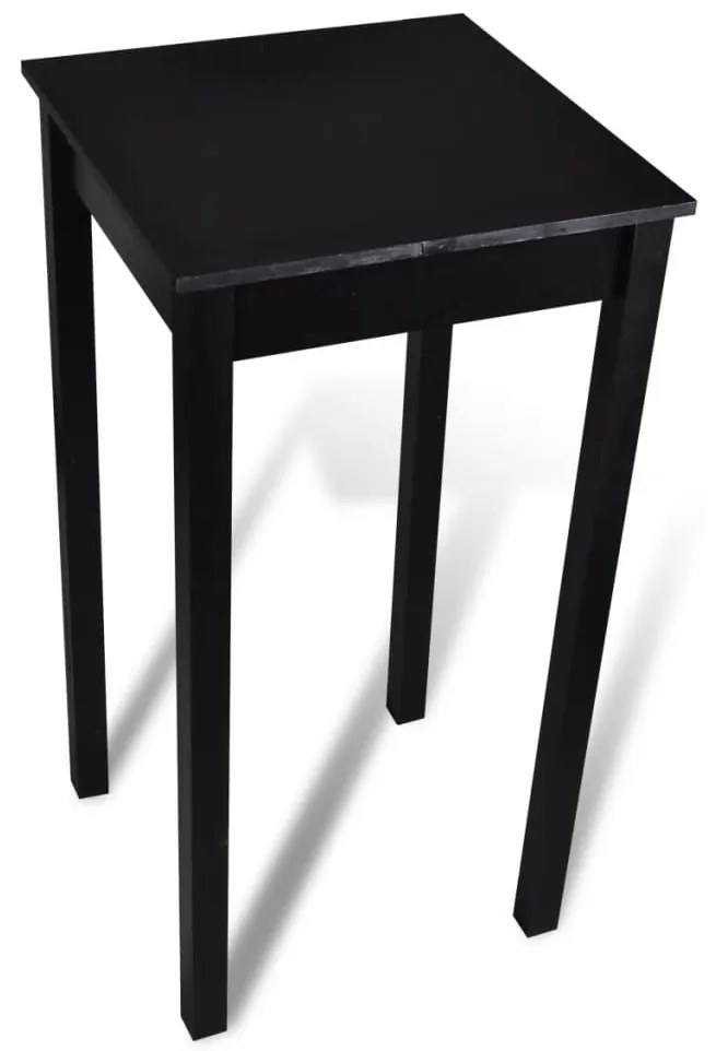 vidaXL Barový stôl, MDF, čierny 55x55x107 cm
