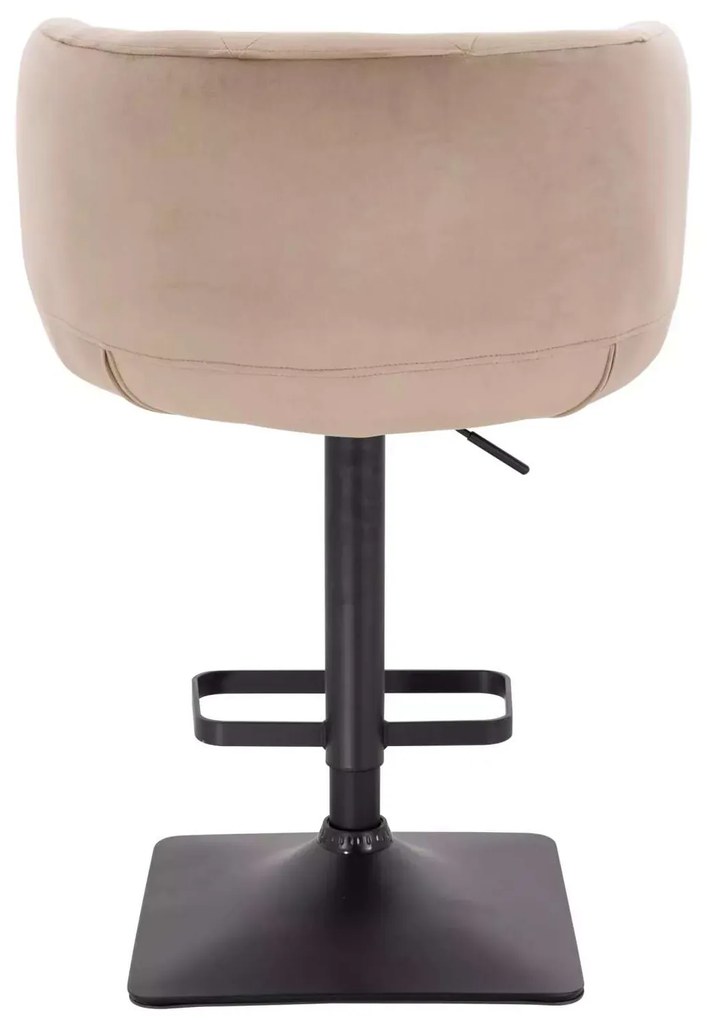 LuxuryForm DESIGN Barová stolička MONTANA VELUR na čiernej hranatej podstave - latte