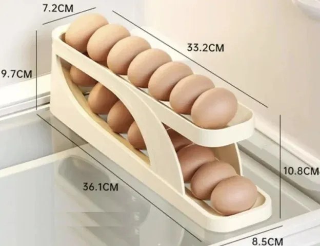 Skladací organizér na vajcia do chladničky - 2 rady - Béžová