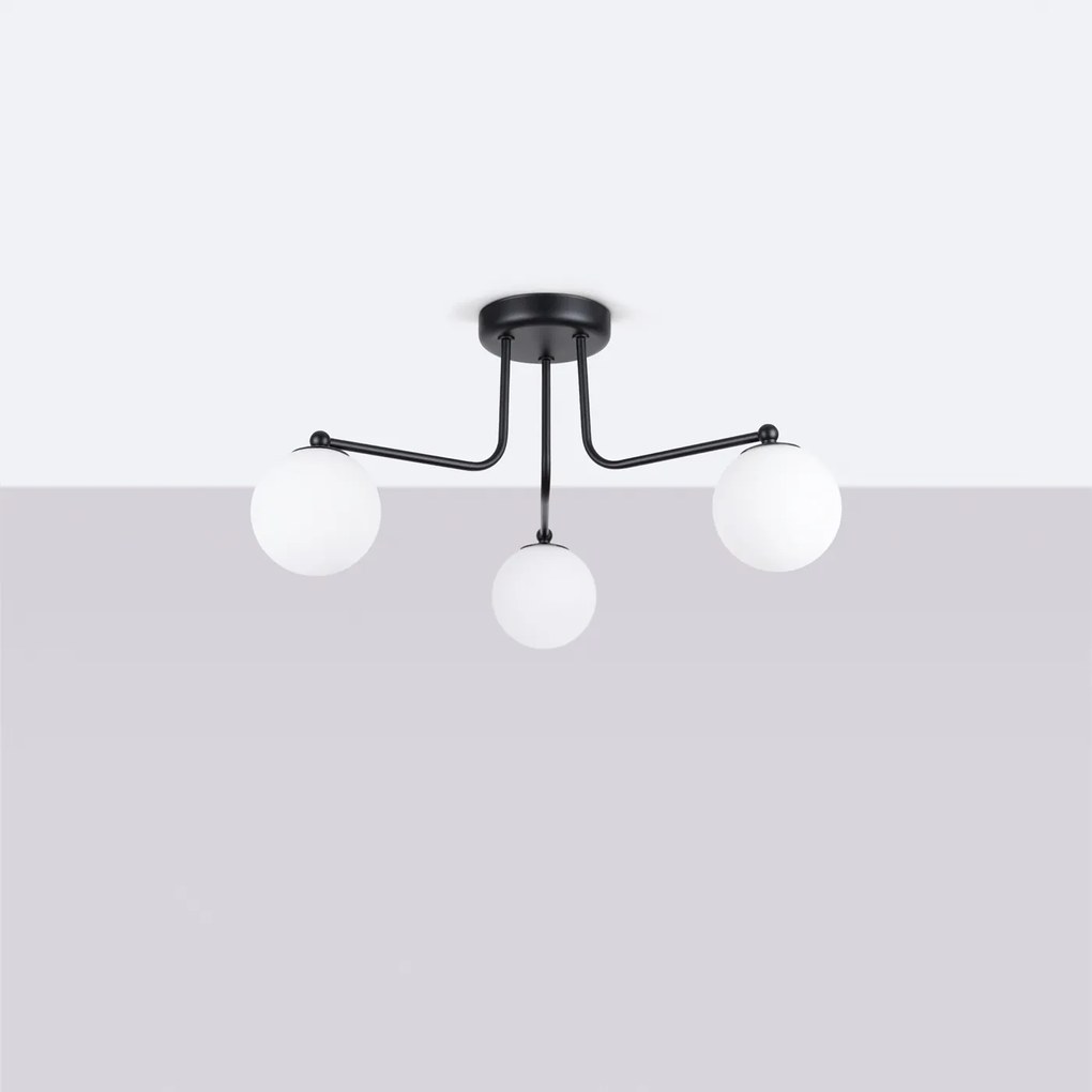 Stropné svietidlo Astral, 3x biele sklenené tienidlo, b