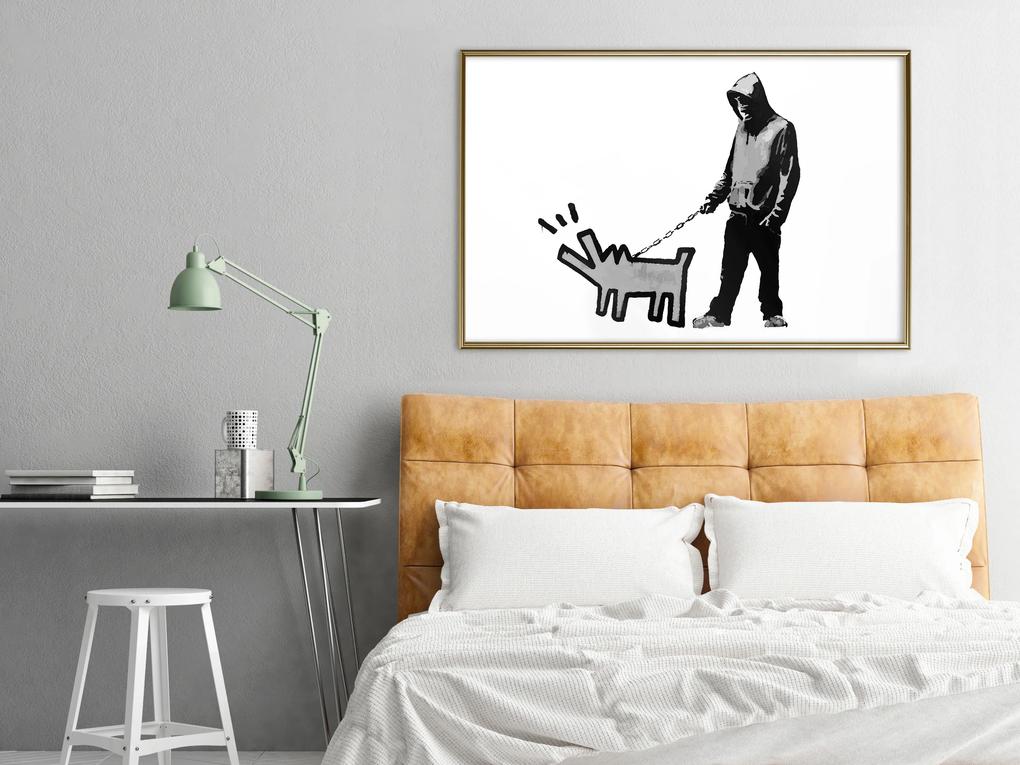Artgeist Plagát - Dog Art [Poster] Veľkosť: 90x60, Verzia: Zlatý rám s passe-partout