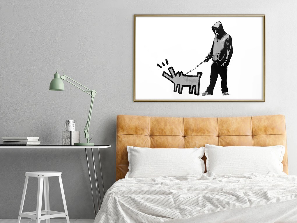 Artgeist Plagát - Dog Art [Poster] Veľkosť: 90x60, Verzia: Zlatý rám