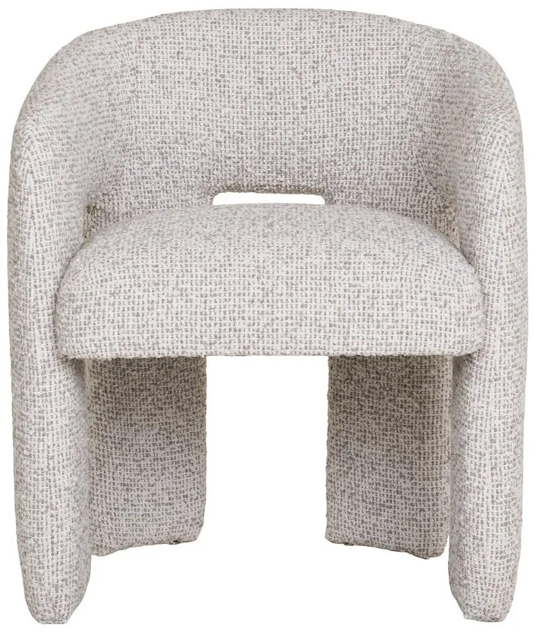 Svetlosivé čalúnené jedálenské kreslo s podrúčkami Monroe – House Nordic