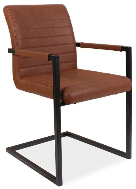 Jedálenská stolička Signal SOLID čierna/hnedá