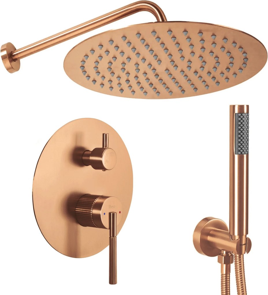 Rea Argon, podomietková sprchová súprava + BOX, medená matná, REA-P4330
