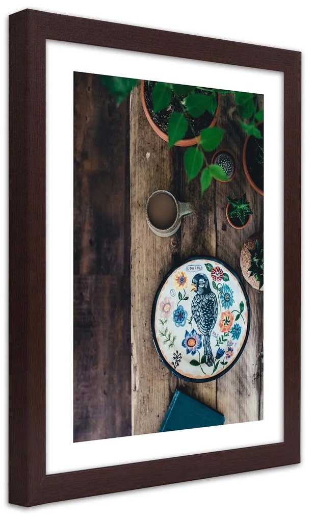 Gario Plagát Vyšívaný vták Farba rámu: Bez rámu, Rozmery: 70 x 100 cm