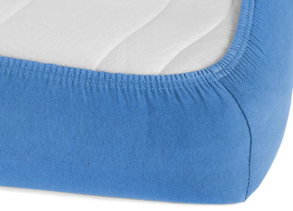Jersey napínacie prestieradlo na extra vysoký matrac JR-015 Svetlo modré 180 x 200 - výška 40 cm