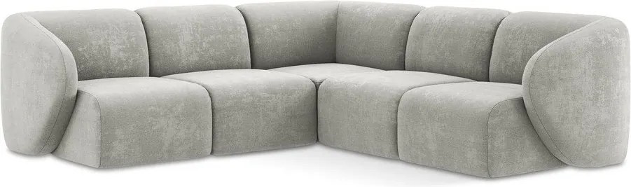 Svetlosivá ženilková rohová pohovka Lani – Makamii