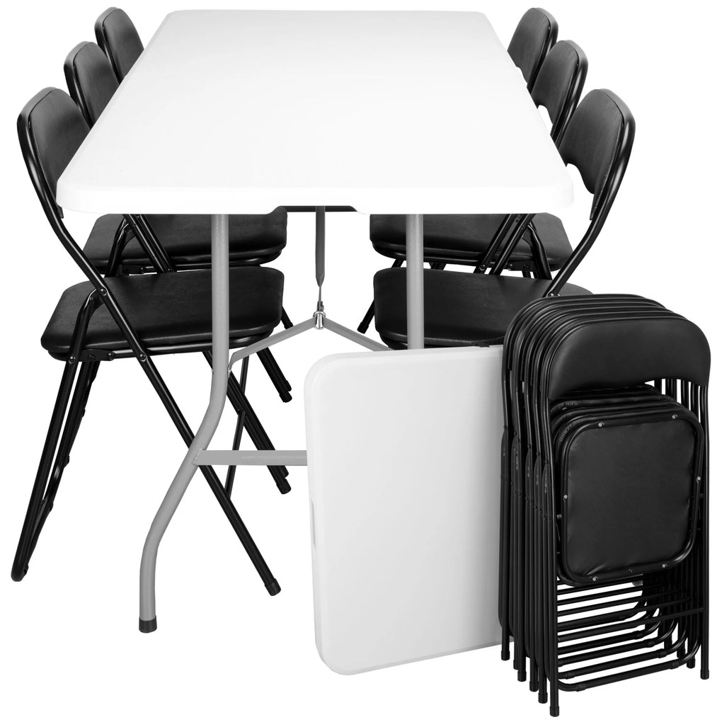 Sada cateringového nábytku FETA bílá/černá