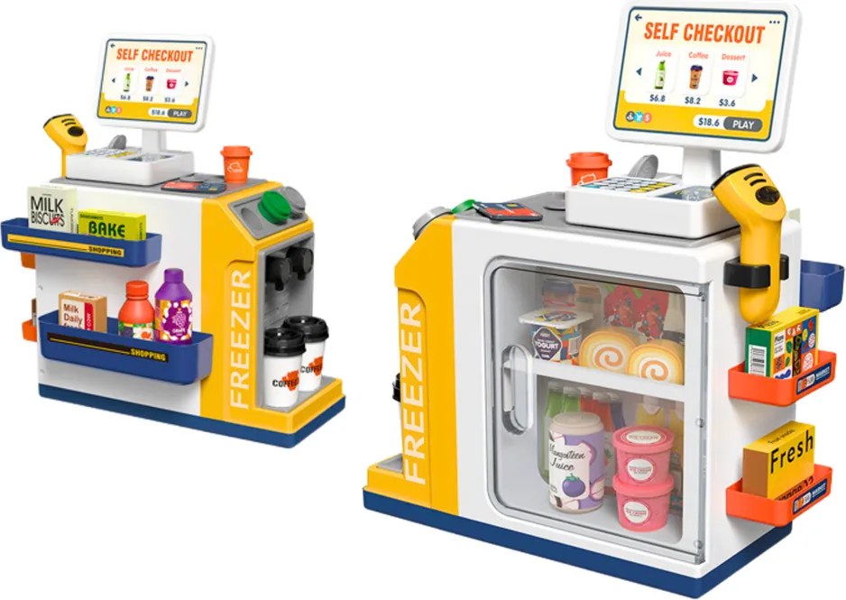 LEAN Toys Supermarket set Pokladňa Skener Svetlá a zvuky