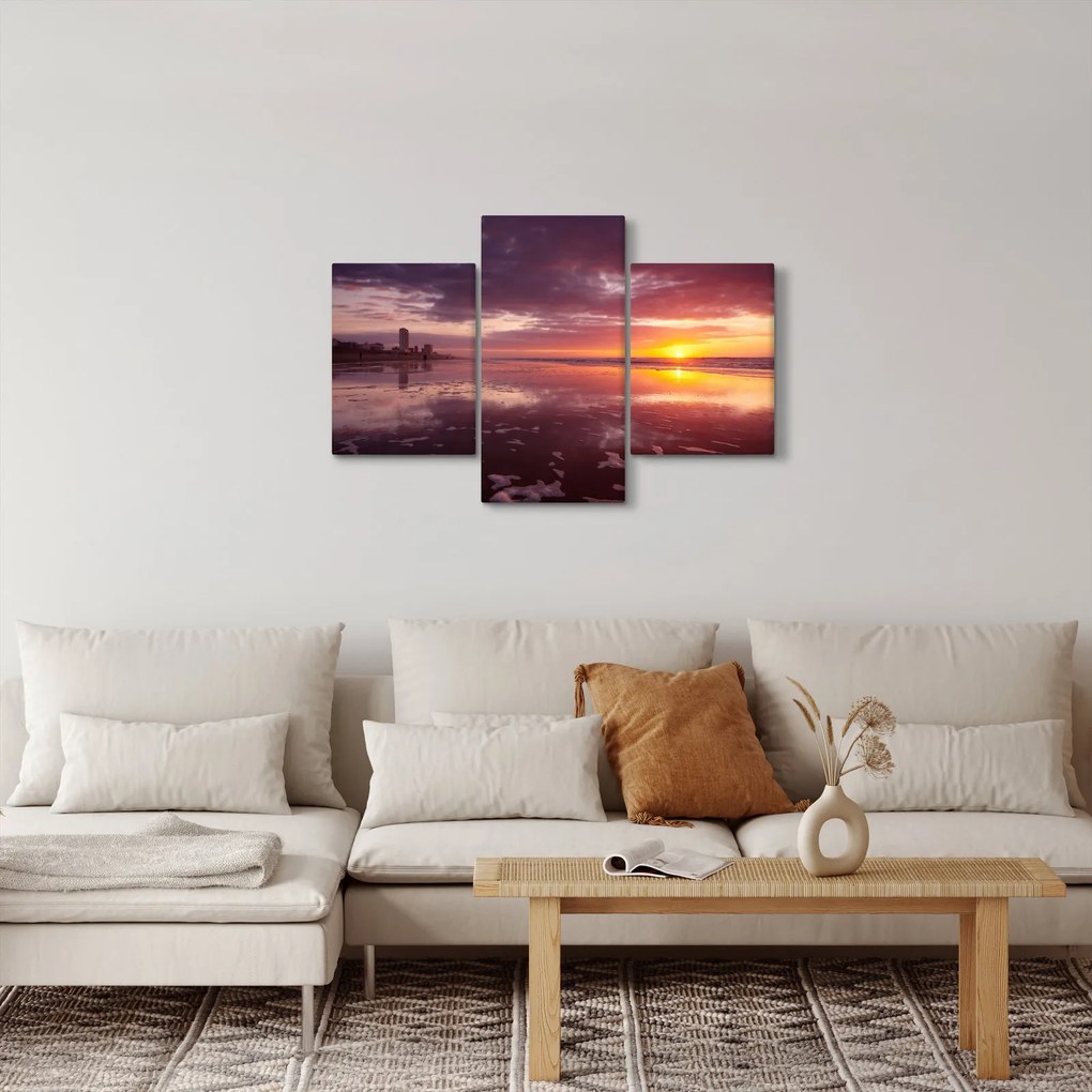 Obraz - Pláž pri západe slnka (90x60 cm)
