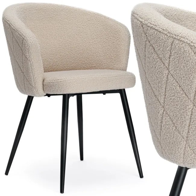 Jedálenská stolička HAMPTON teddy boucle, béžová