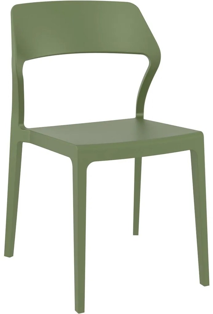 SNOW záhradná stolička bez podrúčok olive green
