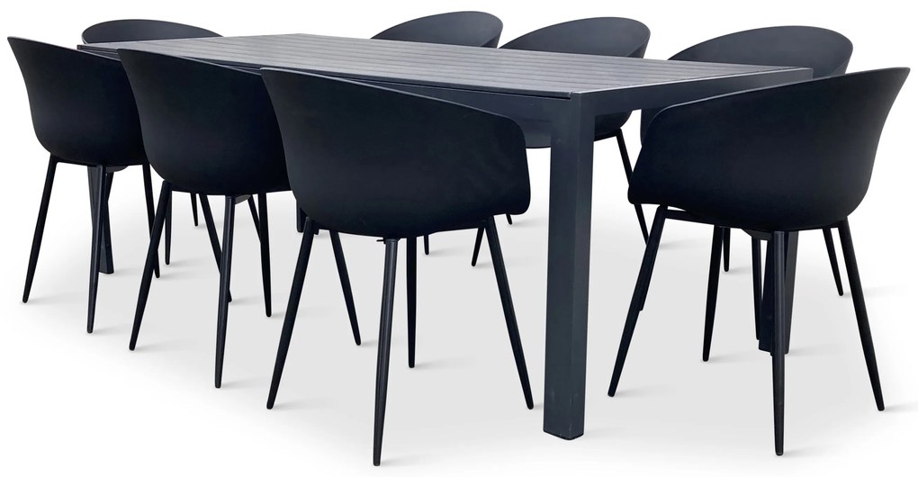 Noela Záhradný jedálenský set Viking XL 190cm + 8x stolička Rikke