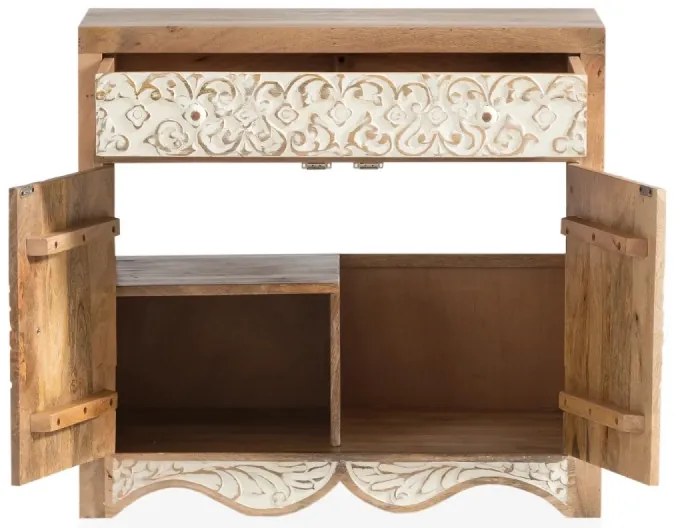 furniture-nabytek.cz - Masívna umývadlová skrinka Delhi z mangového dreva, lakovaná, hnedá – 80 cm