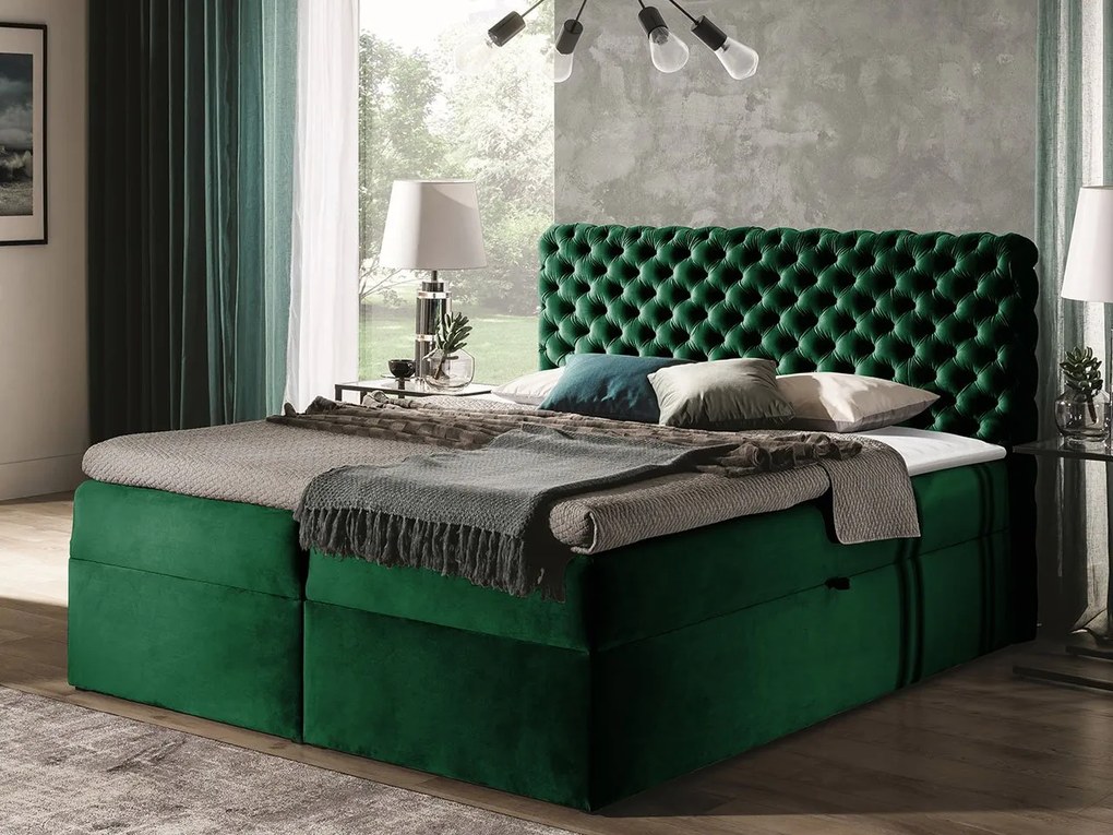 Kontinentálna posteľ Tigline, Rozmer postele: 160x200, Dostupné poťahy: Magic Velvet 2206