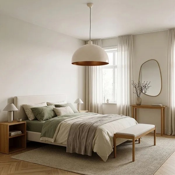 BRILAGI - LED luster na lanku METALO 1xE27/40W/230V pr. 40 cm béžová/medená