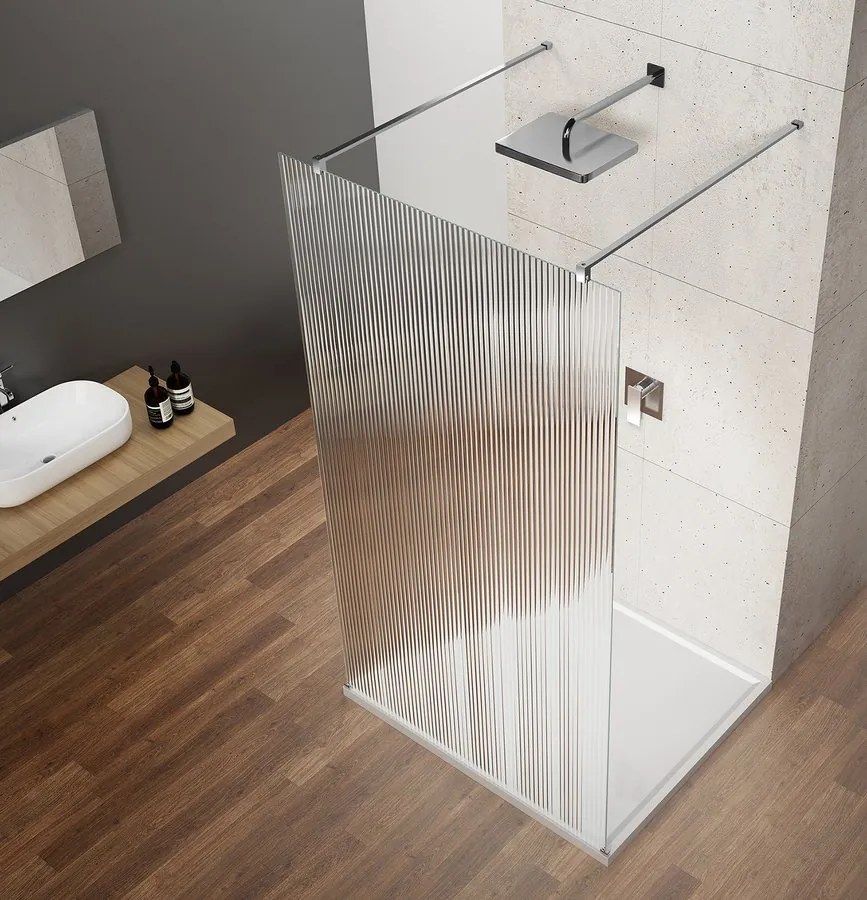 Gelco Gelco, VARIO WHITE jednodielna sprchová zástena na inštaláciu k stene, sklo nordic, 1100 mm, GX1511-07