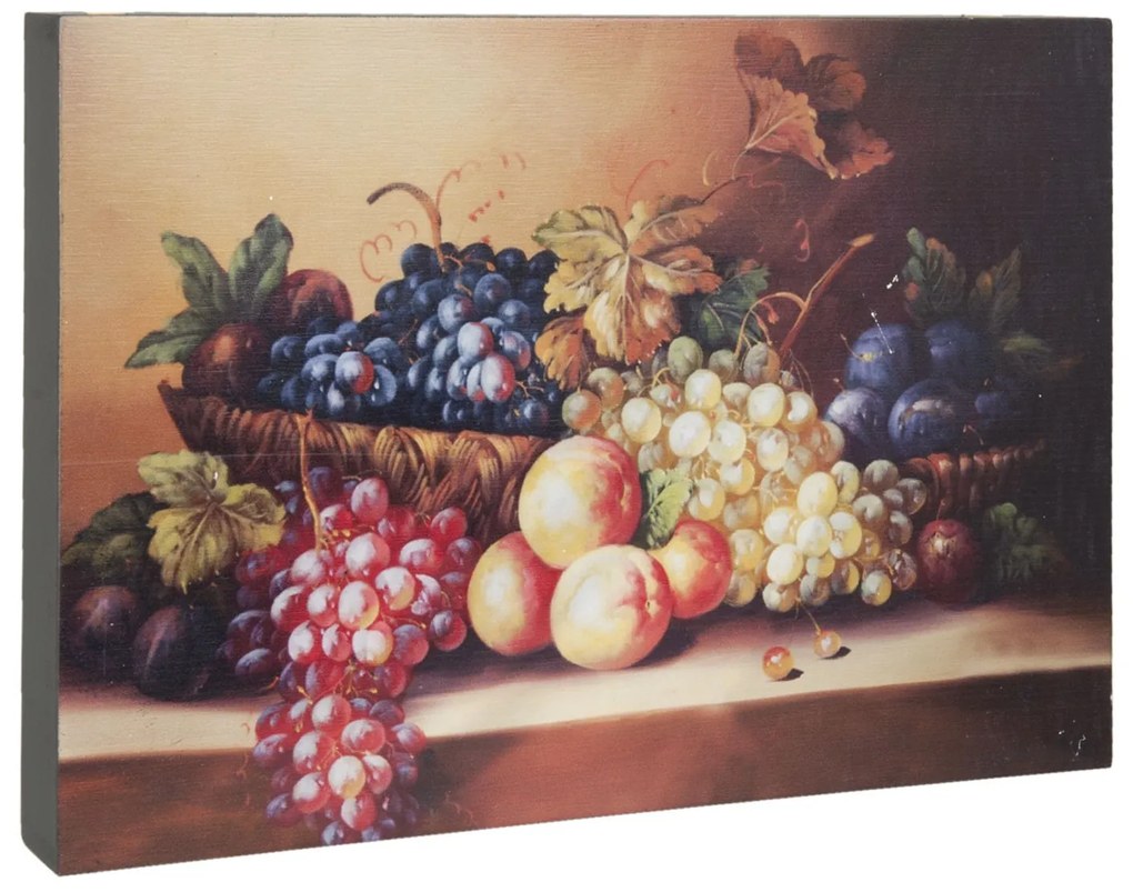 Drevená doska obraz zátišie s ovocím - 30 * 4 * 22 cm