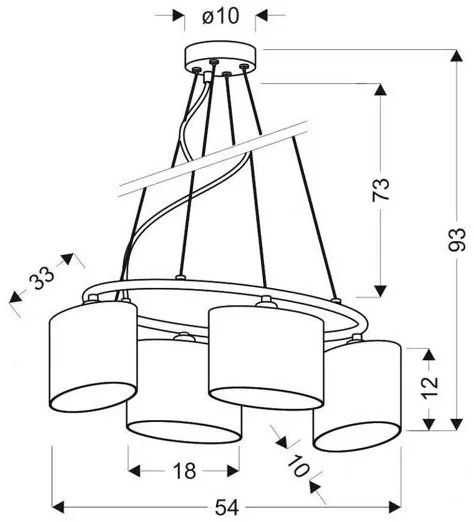 Luster na lanku BAN 4xE14/40W/230V