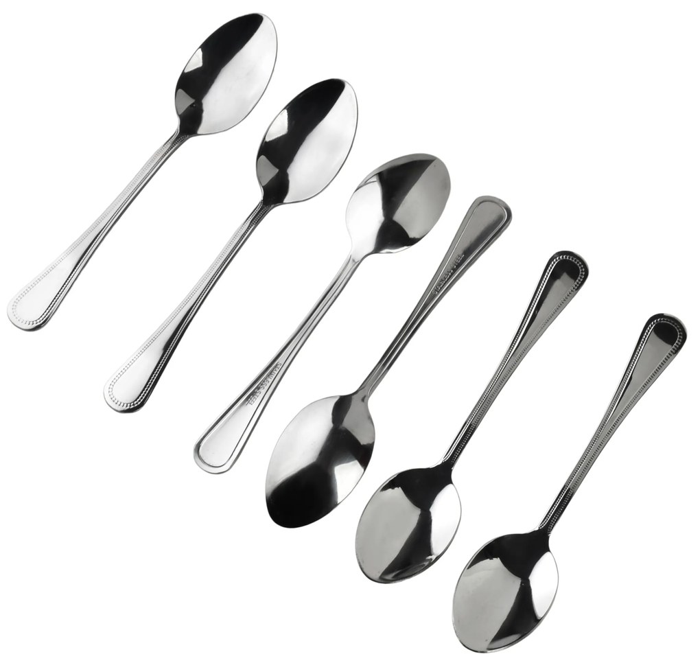 Sada 6 ks polévkových lžic CHAMILE 19 cm stříbrná