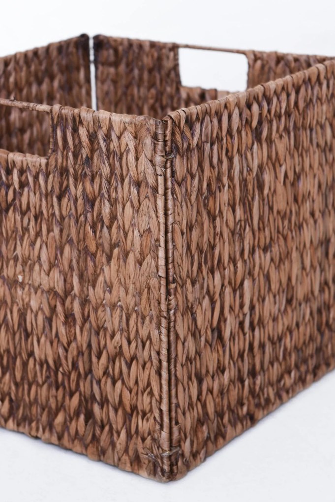 Sada policových boxov NEW ASIA, 2-set, vodný hyacint, 32x32x32 cm, hnedá