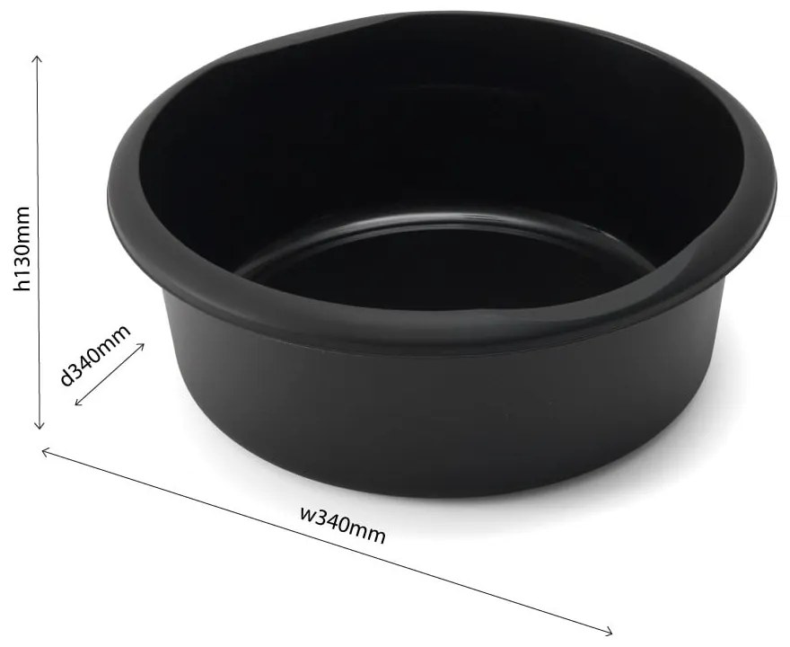 Čierny lavor Addis Circular, 7,7 l