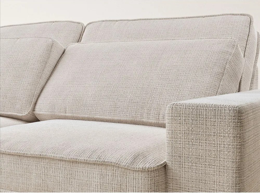 Krémovobiela ženilková rohová pohovka (ľavý roh/do L) Kirou – Maison de Rêve