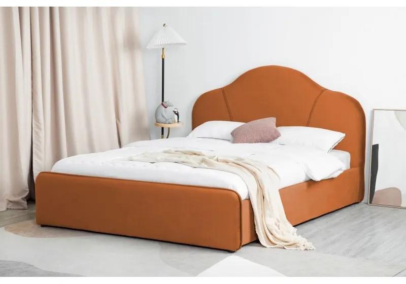 Čalúnená posteľ Helmer 160x200 medená