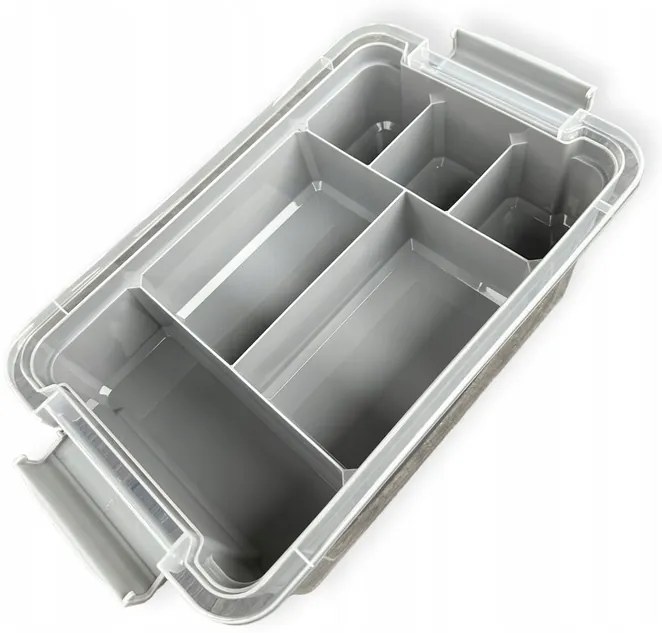 Organizér, úložný box 2v1, multifunkčný, biely STORMAX – 9 l, 35 x 23 x 17 cm