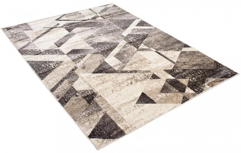 Univerzálny moderný koberec s geometrickým vzorom v odtieňoch hnedej Šírka: 200 cm | Dĺžka: 300 cm