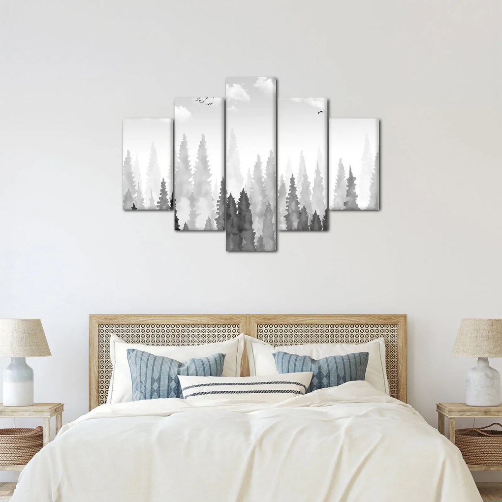 Obraz - Vrcholky lesov (150x105 cm)