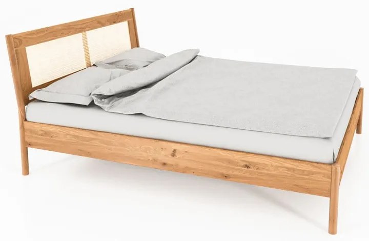 Dvojlôžková posteľ z dubového dreva s ratanovým čelom 180x200 cm Pola - The Beds