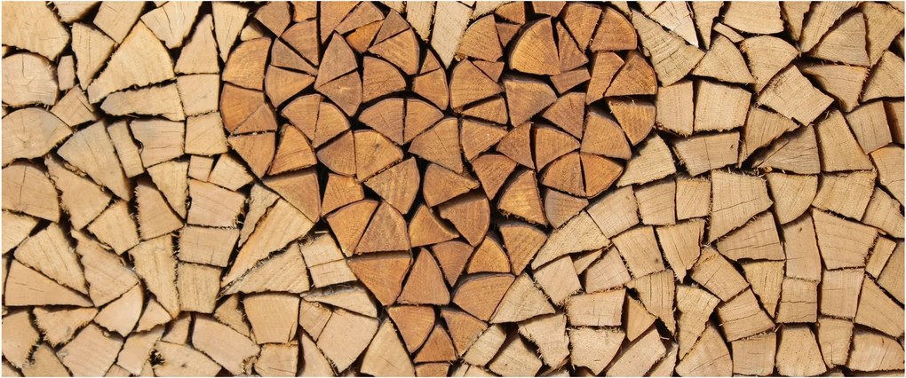 Obraz - Srdce z dreva (120x50 cm)