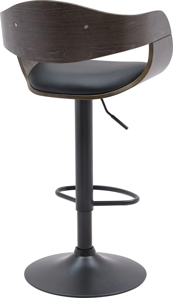 Barová stolička Kingston B - koženka, čierny rám - čierna/šedá