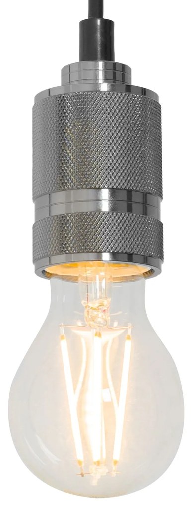 Toolight Toolight, stropná lampa závesná žiarovka 1xE27 APP350-1CP, chrómová-čierna, OSW-08416