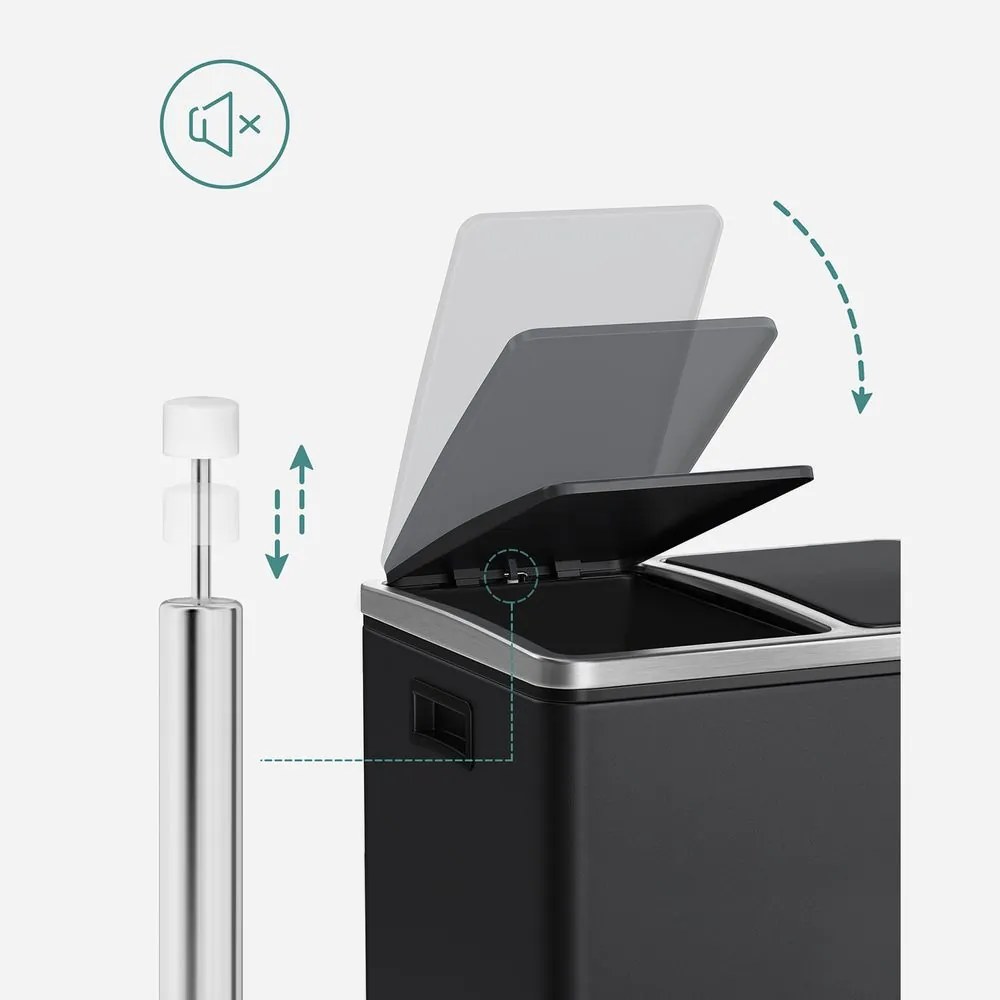 Recyklačný odpadkový kôš SONGMICS  LTB30BK