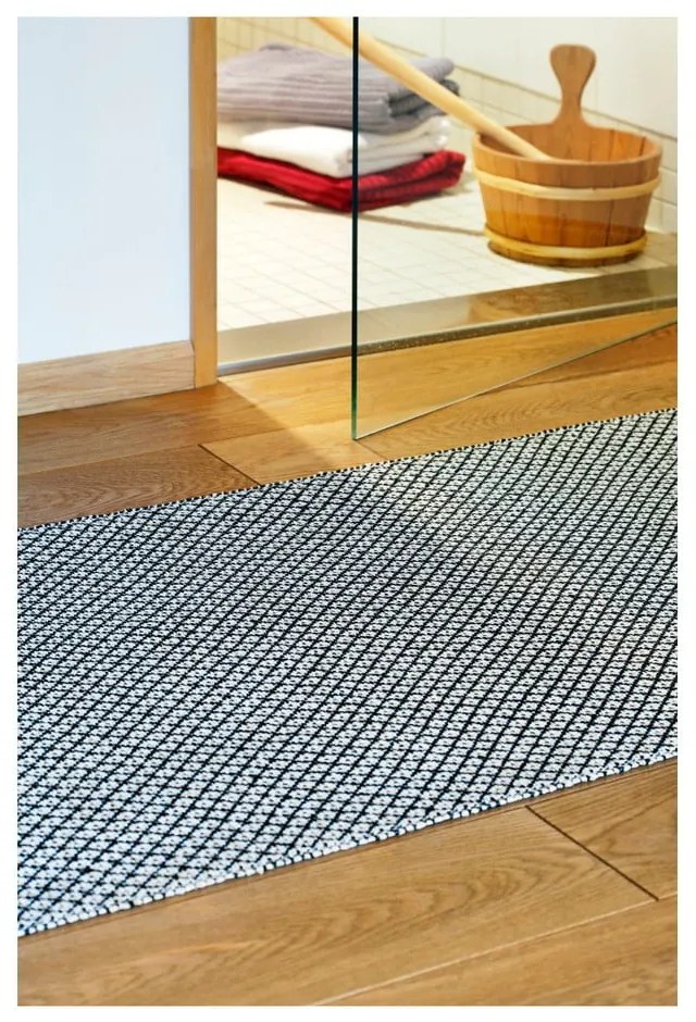 Krémovo-čierny behúň vhodný do exteriéru Narma Diby, 70 × 200 cm