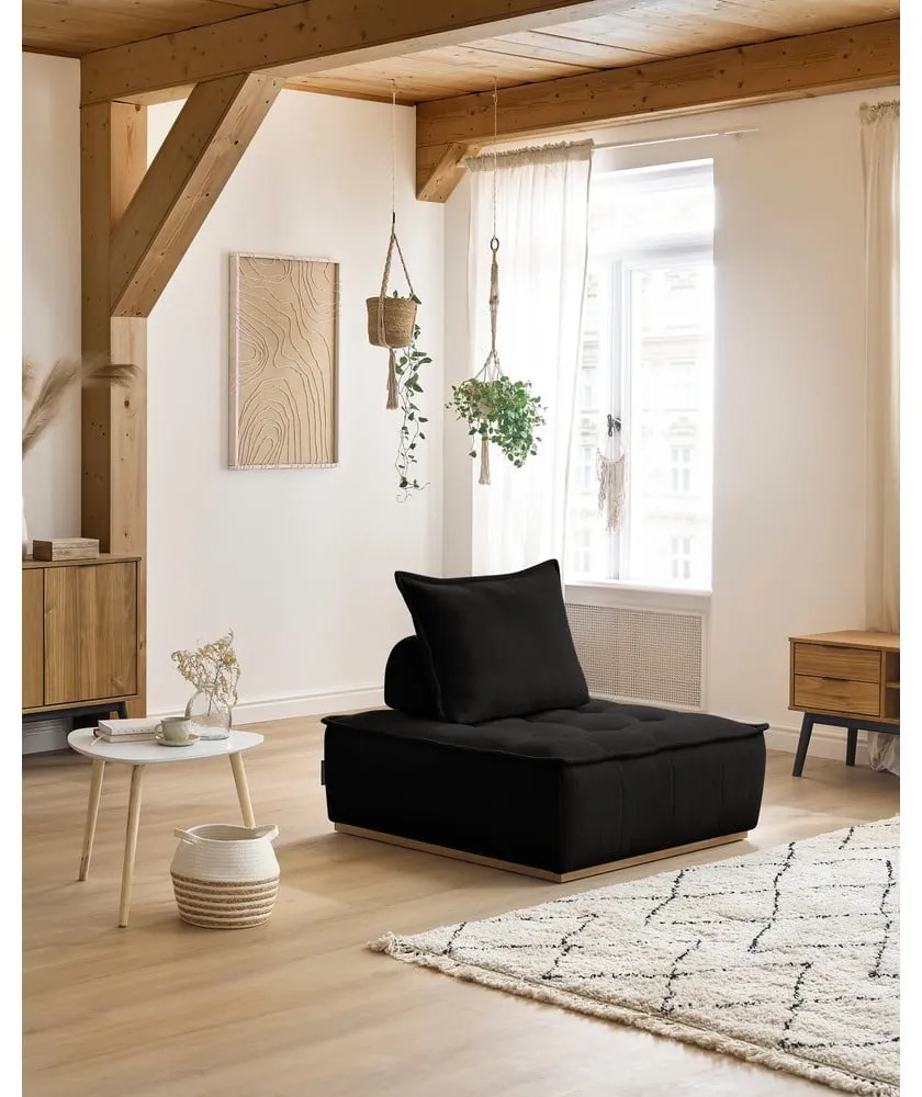 Čierne ženilkové kreslo Elisa – Bobochic Paris