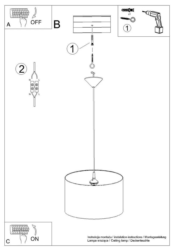 Detské závesné svietidlo Fairy, 1x plastové tienidlo so vzorom, (fi 40cm)