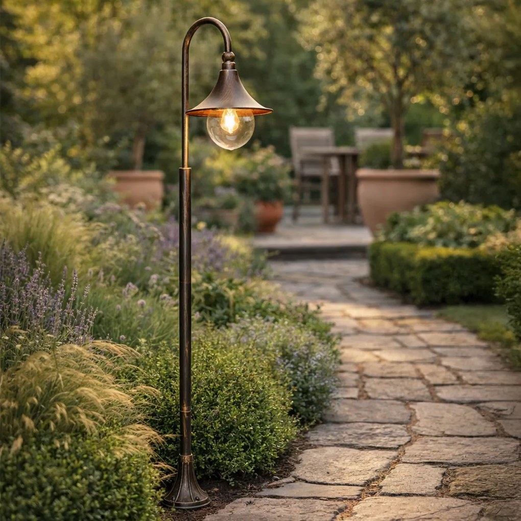 Klasická vonkajšia lampa antické zlato 125 cm IP44 - Daphne