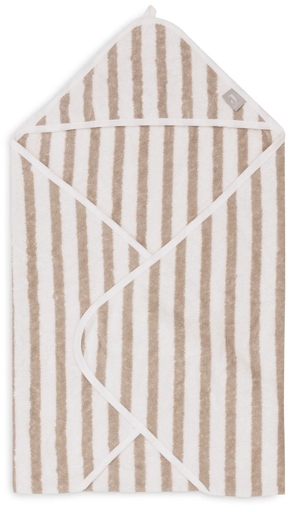Osuška s kapucňou froté 75x75cm Stripe Olive Green