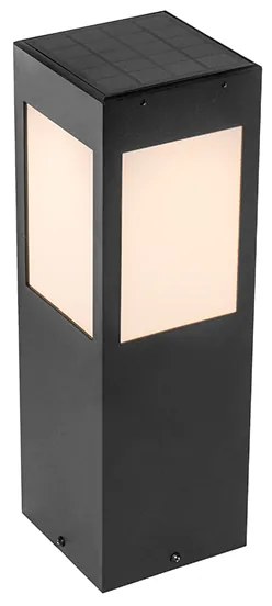 Vonkajšia stojaca lampa čierna 40 cm s nastaviteľným svetlom a senzorom na solárne - Charlotte