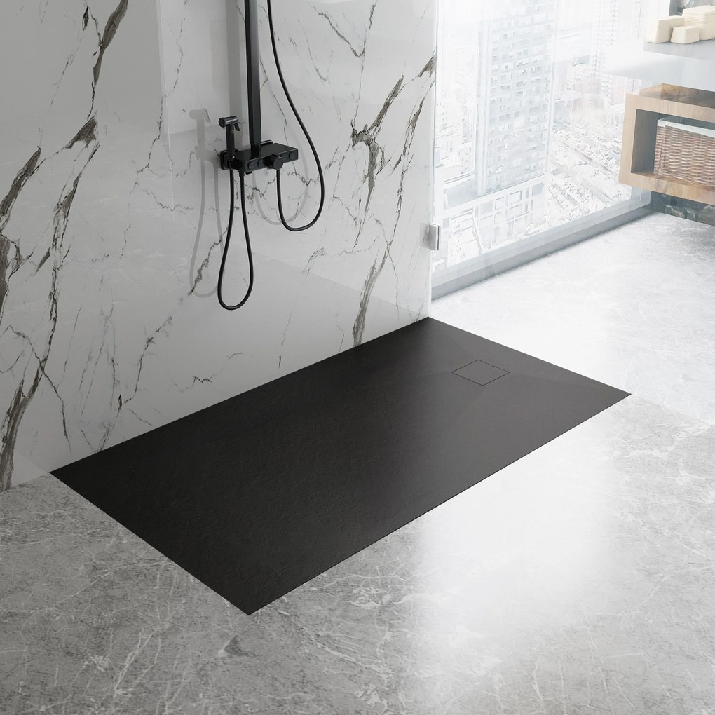 Rea Magnum Black, SMC sprchová vanička 120x80x2,5 cm, čierna, REA-K3331